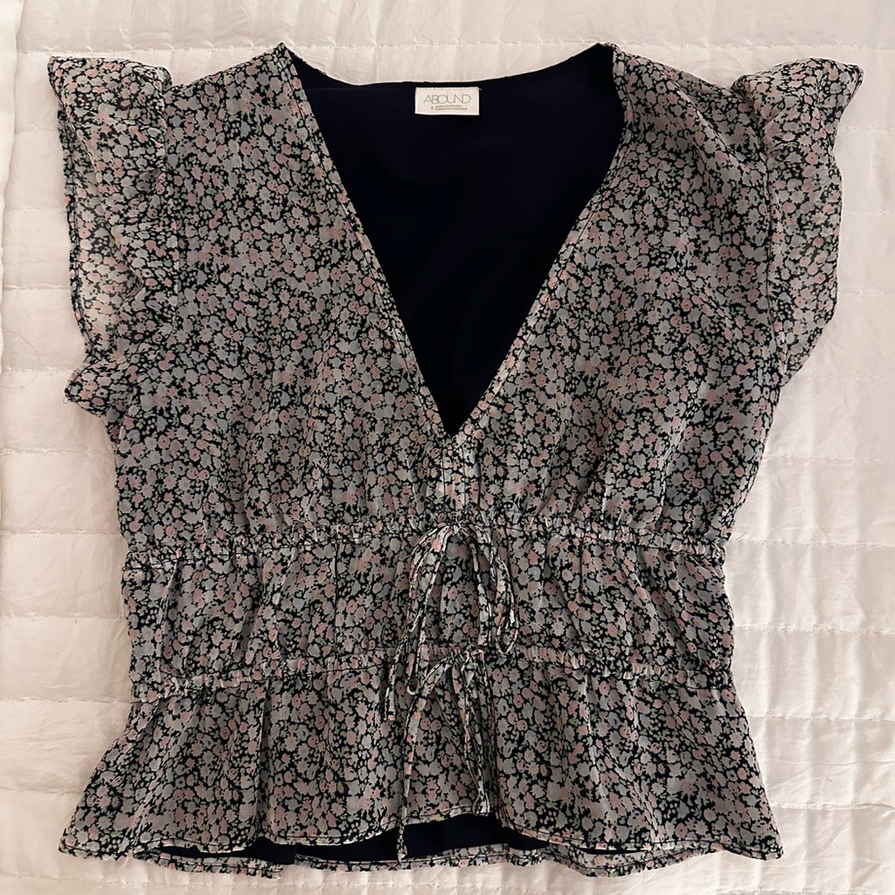 Floral Ruffle Blouse